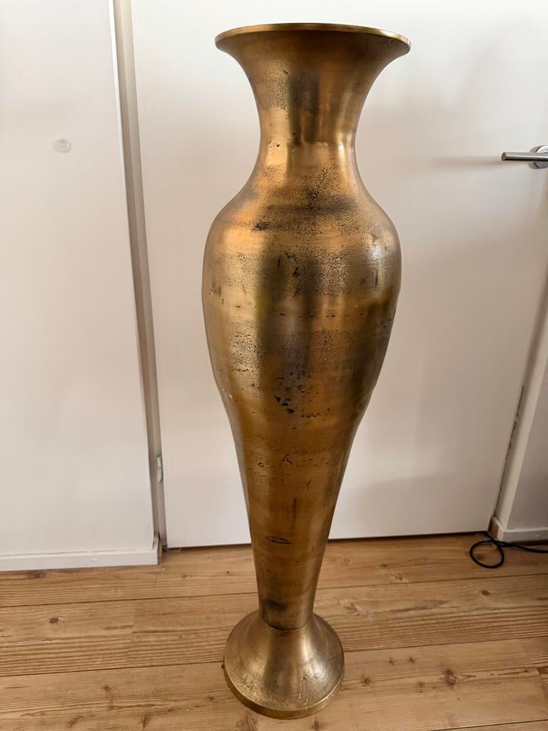 120 cm Gouden Vaas - Prachtige Decoratie, Huis en Inrichting, Woonaccessoires | Vazen, Overige materialen, Gebruikt, Geel, Ophalen of Verzenden