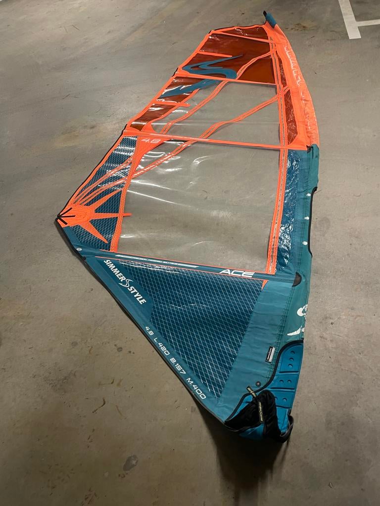 Simmer Style Ace 4.8 Wave windsurfzeil, Ophalen of Verzenden, Gebruikt, Zeil, Minder dan 5 m²