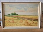 Olieverf op hout 'Korenschoven op het land' door G. Boute, Ophalen of Verzenden