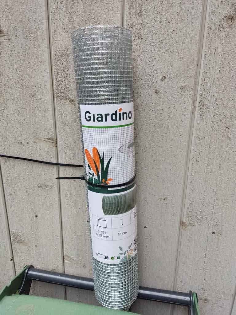 Kippengaas Giardino 2.5m lang, raster 6.35mm, Tuin en Terras, Gaas en Draad, Ophalen, Zo goed als nieuw