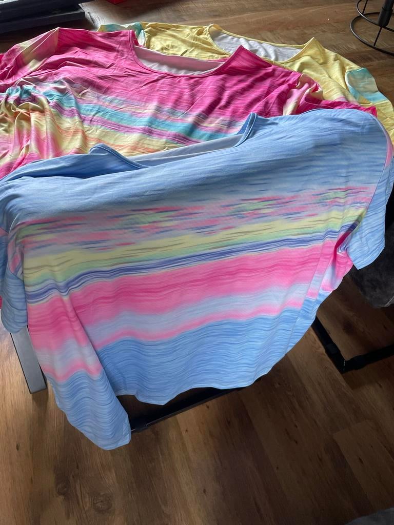 3 shirts soepele stof, Overige kleuren, Maat 46/48 (XL) of groter, Ophalen of Verzenden, Korte mouw