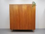 Vintage kledingkast | A.A. Patijn | 3 Deurs | Notenhout, Gebruikt, 100 tot 150 cm, Vintage, Mid-century modern, .