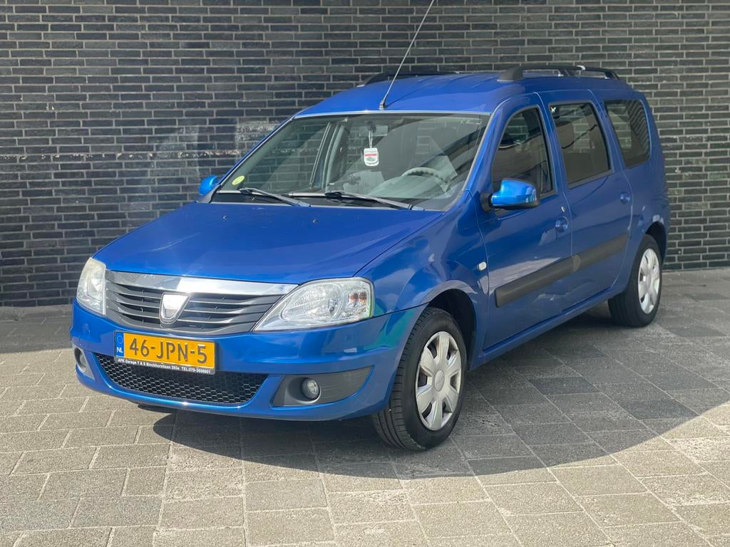 Dacia Logan 1.6 MCV 64KW 5P 2009 Nap✅ Nieuwe Apk Airco, Stof, Zwart, 4 cilinders, Blauw