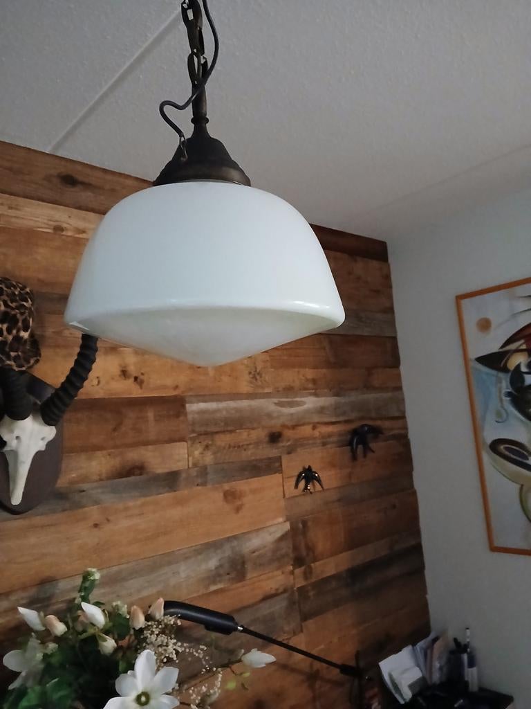 Oude art decor lamp schoollamp, Huis en Inrichting, Ophalen of Verzenden, Minder dan 50 cm