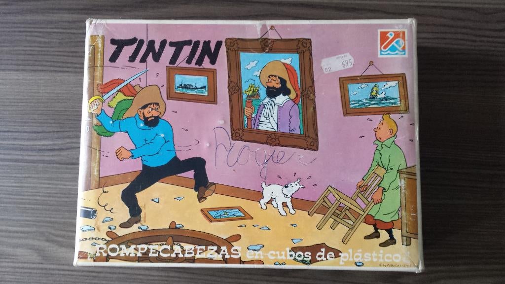 Tintin Kuifje plastic blokken puzzel 1981 dalmau carles 676, Ophalen of Verzenden, Kuifje, Gebruikt, Boek of Spel