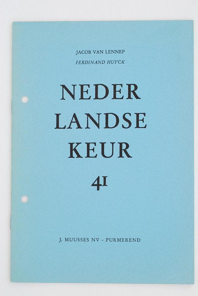 Jacob van Lennep - Ferdinand Huyck | Nederlandse Keur (1966), Boeken, Verzenden, Zo goed als nieuw, Nederland