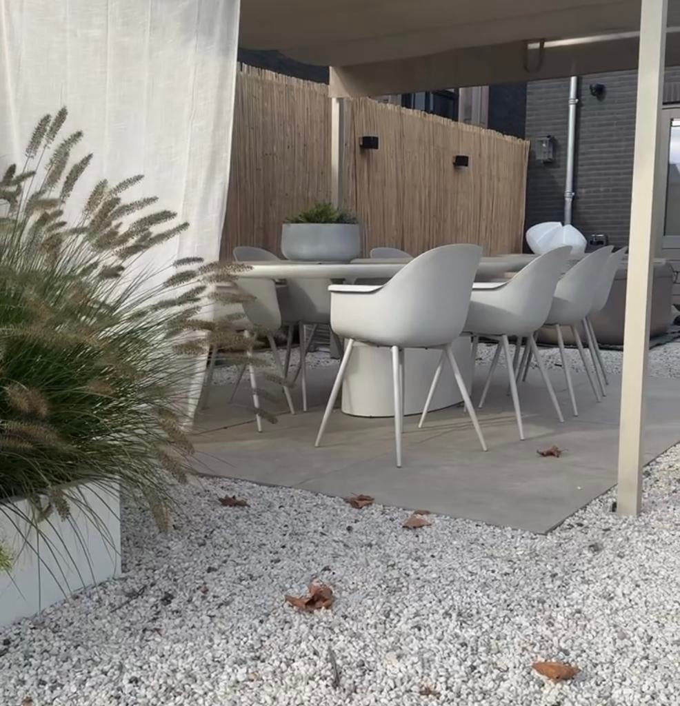 Tuinstoel Kwantum (beige/grijs) 8 stuks, Ophalen, Zo goed als nieuw