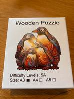 Houten puzzel met pinguïns, A3 formaat, Ophalen of Verzenden, Minder dan 500 stukjes, Zo goed als nieuw, Legpuzzel