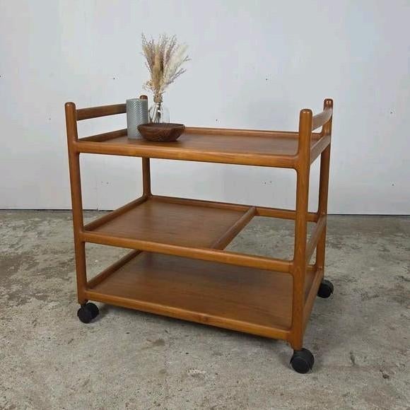 Henning Korch, Silkeborg vintage Deense serveerwagen teak, Huis en Inrichting, Ophalen, Gebruikt, 50 tot 100 cm, Silkeborg