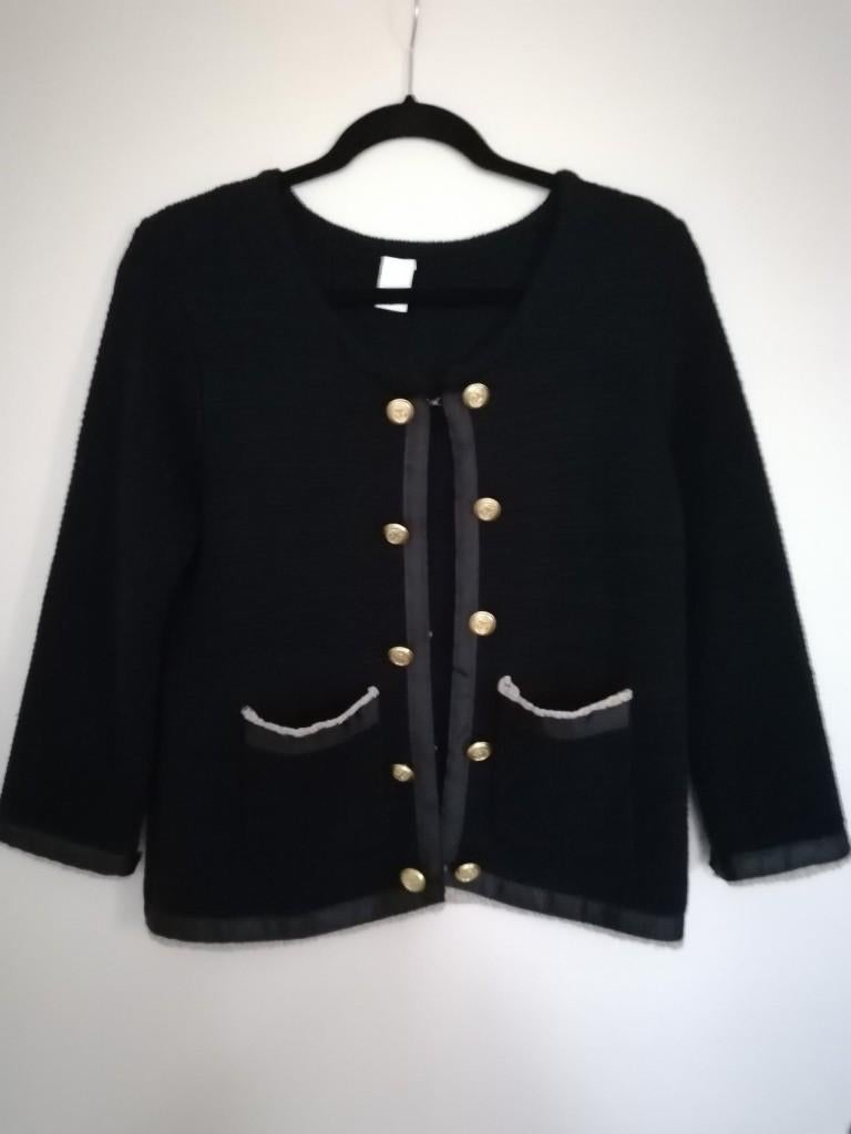 MOOI zwart kort vestje met gouden knopen van VILA mt. M, Maat 38/40 (M), Zwart, Vila, Ophalen of Verzenden