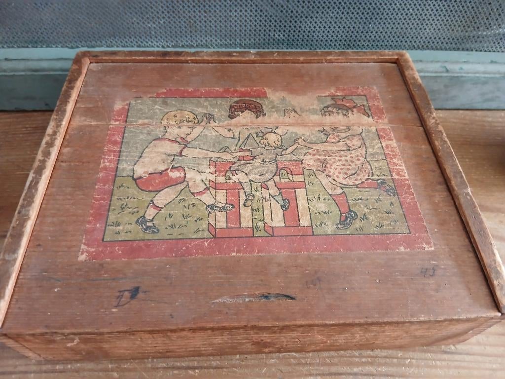 Antieke blokkendoos, Antiek en Kunst, Antiek | Speelgoed, Ophalen of Verzenden