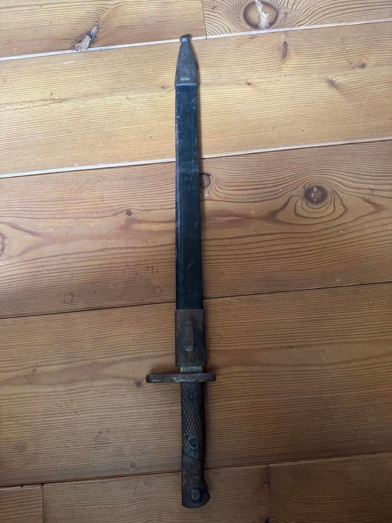 Authentieke Spaanse Model 1913 bajonet voor Mauser, Verzamelen, Ophalen of Verzenden, Landmacht, Overige gebieden, Mes of Dolk