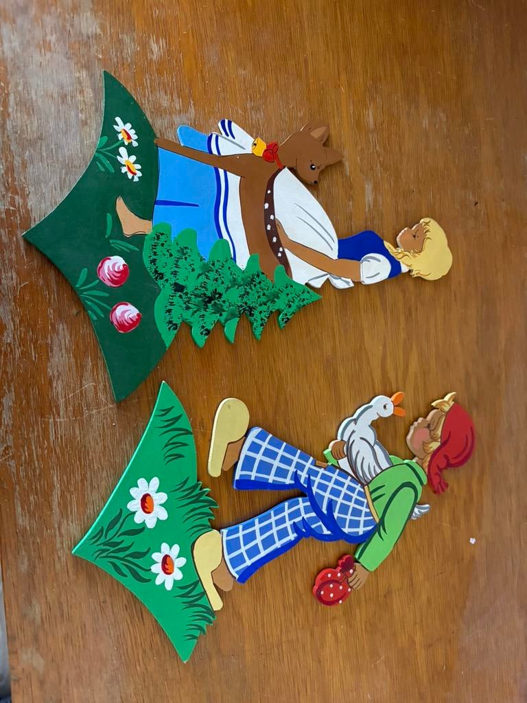 Jaeger und Riederer vintage wand decoratie, Gebruikt, Wandhanger, Hout, Vintage