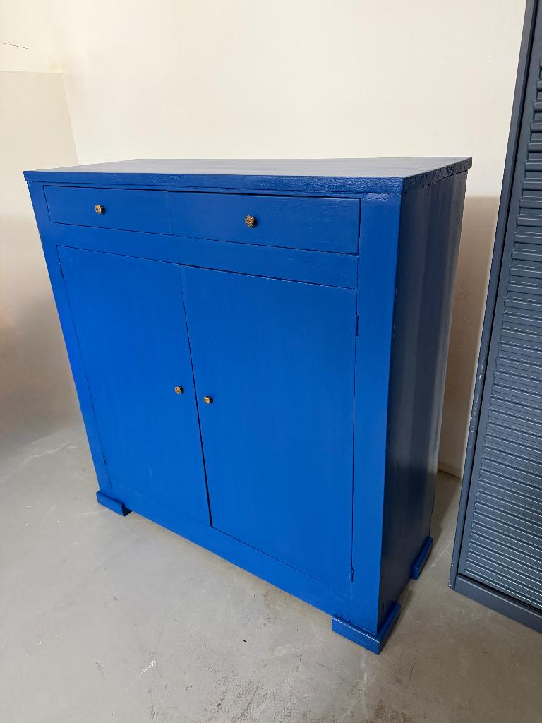 Vintage voorraadkast, antieke, brocante dressoir kast hout, Ophalen, Gebruikt, 100 tot 150 cm, -