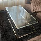 Glazen eettafel + salontafel, Huis en Inrichting, Ophalen, Gebruikt, 100 tot 150 cm, Glas