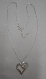 Zilveren verstelbare ketting met hart hanger nr.2404, Sieraden, Tassen en Uiterlijk, Kettingen, Verstelbaar, Verzenden, Zo goed als nieuw