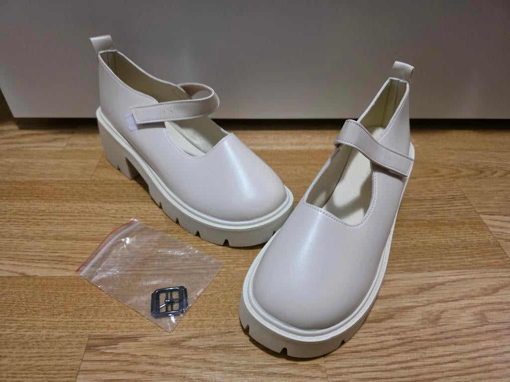 Mary Janes platformer/lolita schoenen | matte beige | 43, Kleding | Dames, Schoenen, Beige, Overige typen, Nieuw, Ophalen of Verzenden