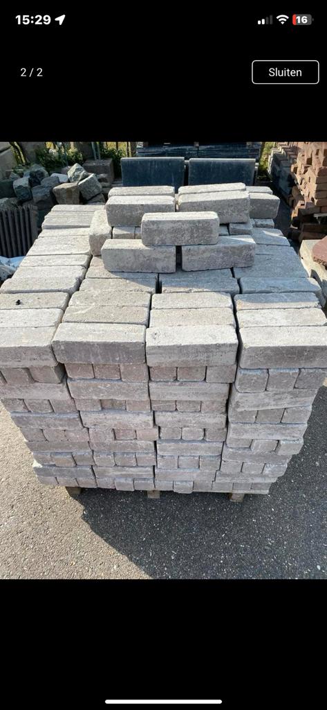 Aangeboden bijna 500 beton klinkers, Tuin en Terras, Ophalen of Verzenden, Zo goed als nieuw, Beton, Klinkers