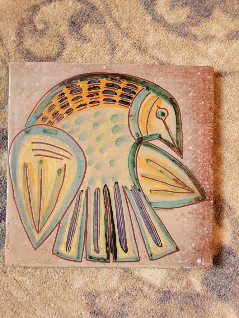Wandtegel met vogelmotief, Antiek en Kunst, Ophalen of Verzenden