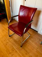 4 rode Aspa vergaderstoelen / bureaustoelen, Ophalen, Gebruikt, Leer, Vier