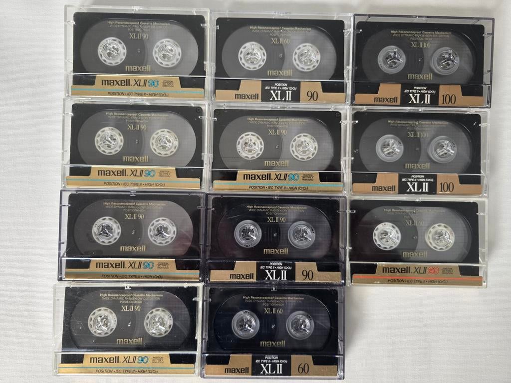11 Maxell XL II Cassettebandjes, Cd's en Dvd's, Cassettebandjes, Ophalen of Verzenden, Zo goed als nieuw, Overige genres, 2 t/m 25 bandjes