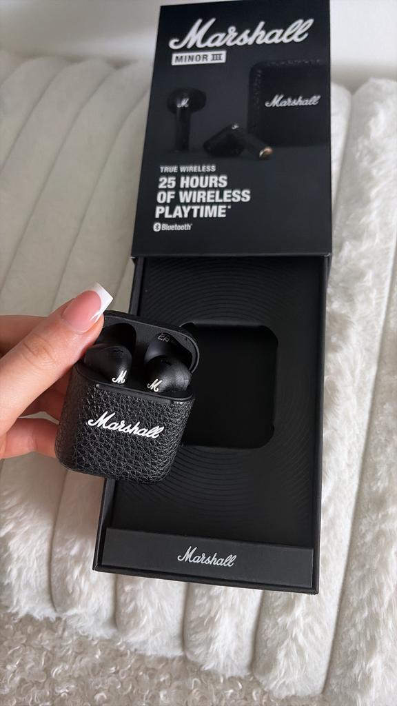 Marshall Minor III True Wireless Oortjes Gloednieuw Zwart 25, Telecommunicatie, Zwart, Nieuw, Bluetooth, In oorschelp (earbud)
