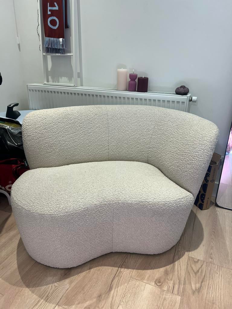 Woood bankje - Crème teddy 🤍, Ophalen, Japandi, Tweepersoons, 75 tot 100 cm