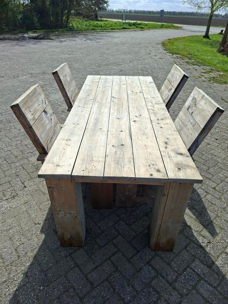 Tuinset van steigerhout, Ophalen, 4 zitplaatsen, Eettafel, Steigerhout