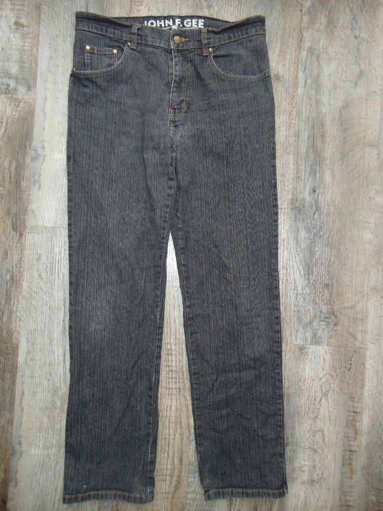 Lange broek donker grijs spijkerbroek maat 50 John F. Gee, Zo goed als nieuw, W33 - W34 (confectie 48/50), Grijs, John F. Gee