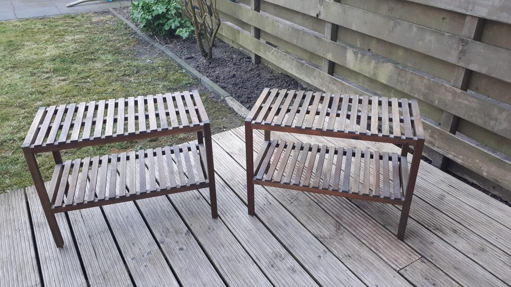 Ikea badkamermeubel/ schoenenrek 2 stuks MOLGER, Ophalen, 50 tot 100 cm, Zo goed als nieuw, Minder dan 100 cm