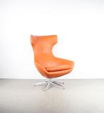 1x Leolux Caruzzo PLUS Fauteuil Oranje Leer – Chroom