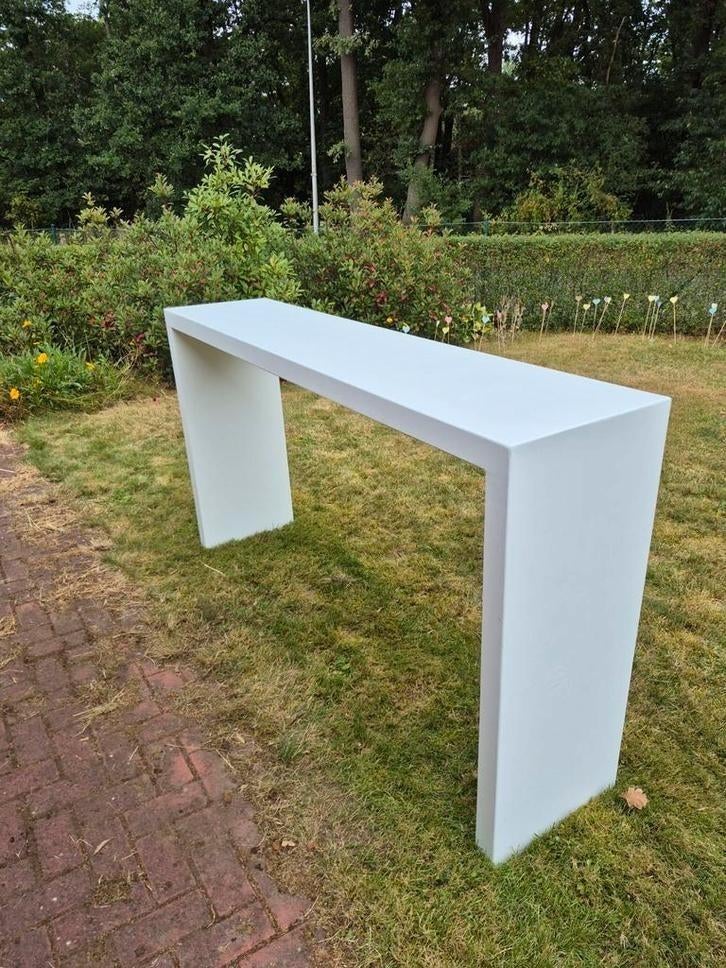 2x Statafel / Praattafel - Wit 200x45x110, Ophalen, Gebruikt