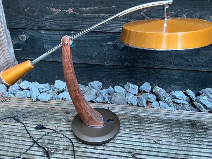 Bureaulamp Fase Madrid President - Vintage Design, Huis en Inrichting, Lampen | Tafellampen, Gebruikt, 50 tot 75 cm, Hout, Ophalen