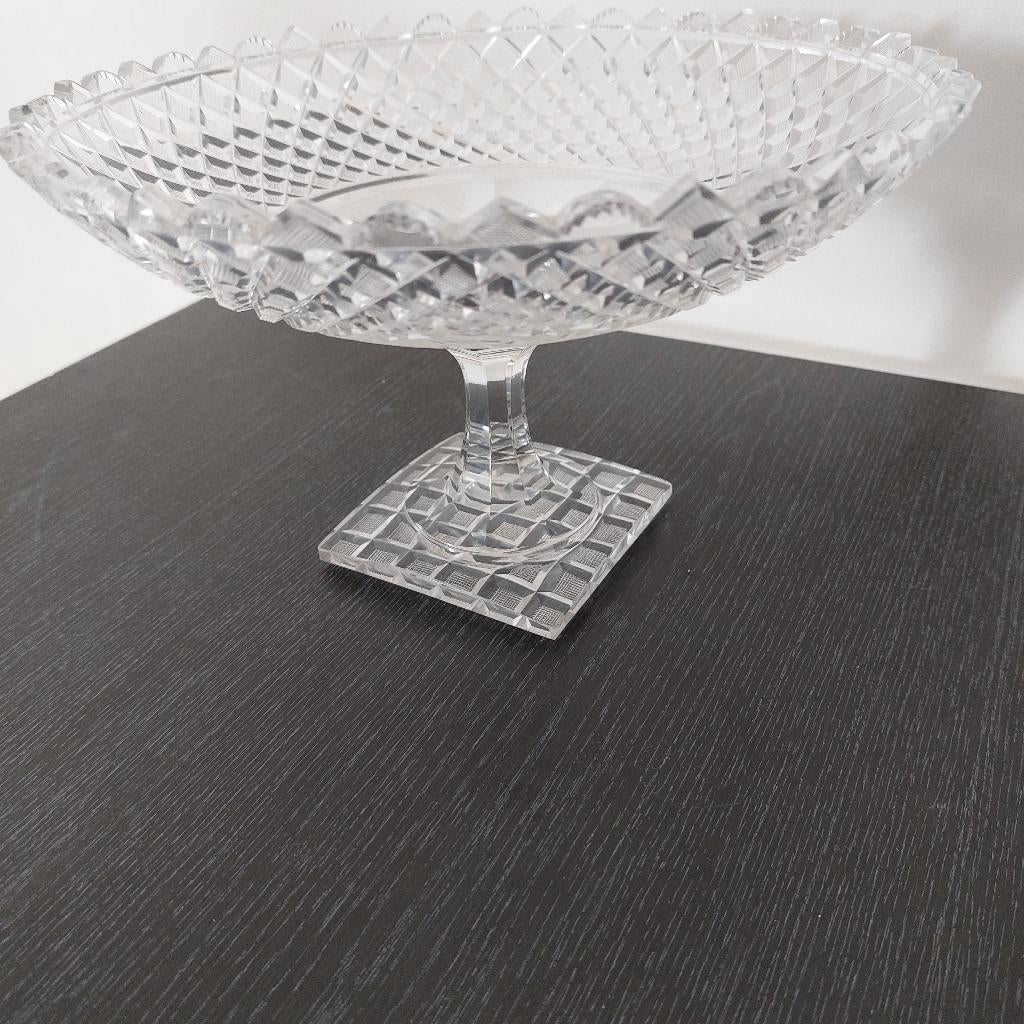 Antieke kristallen serveer- of fruitschaal, Antiek en Kunst, Ophalen of Verzenden