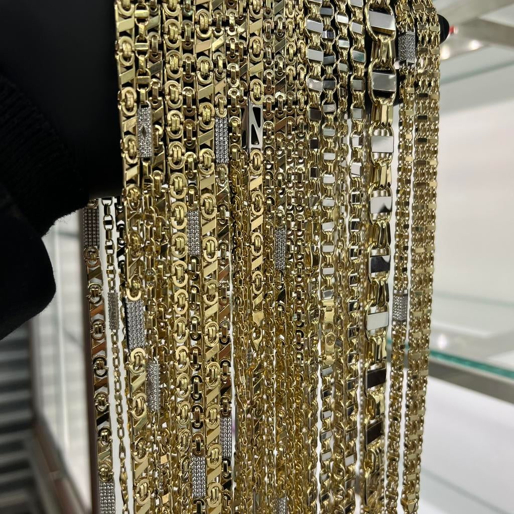 Gouden kettingen 14 karaat goud valentino magnum schakels, Sieraden, Tassen en Uiterlijk, Kettingen, Ophalen of Verzenden, Zo goed als nieuw
