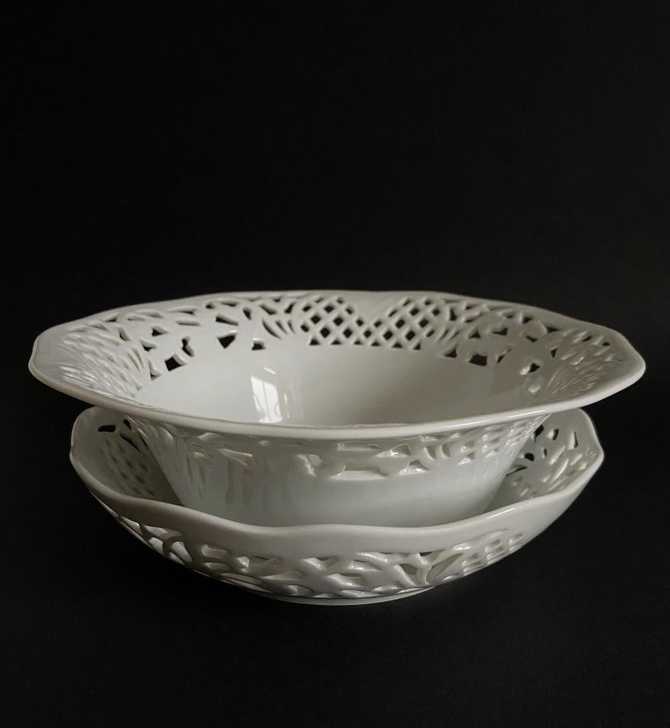Schumann Germany Schaal Porselein Ajour Kant 19 cm 21 cm, Antiek en Kunst, Ophalen