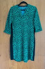 Voorjaars jurk van Turquoise Panterprint | Geisha (L), Vila, Maat 42/44 (L), Oranje, Ophalen of Verzenden