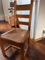 4 eiken stoelen met rieten zitting - Prima staat, Huis en Inrichting, Stoelen, Ophalen, Gebruikt, Bruin, Vier
