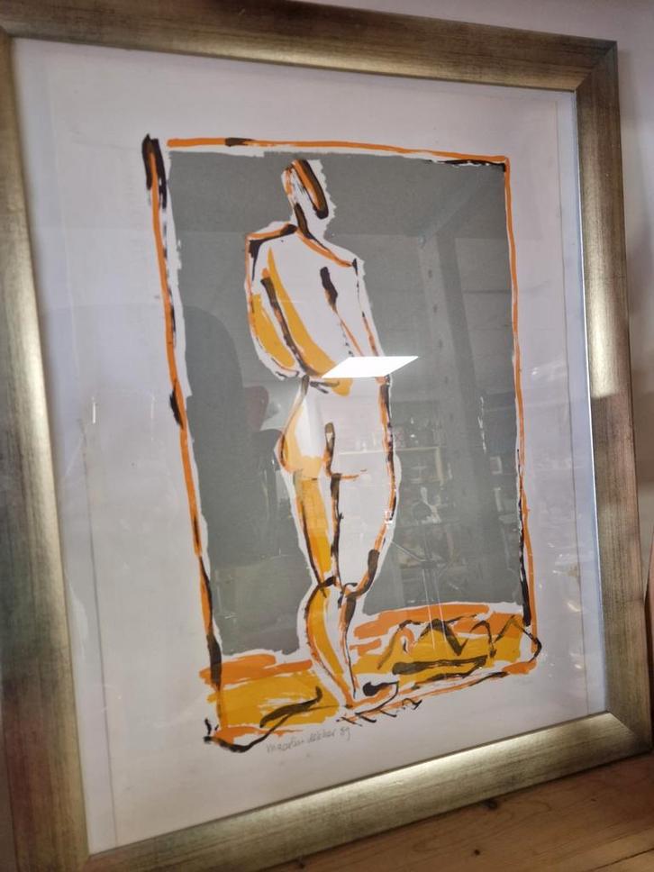 Ingelijste zeefdruk Maarten Dekker, Antiek en Kunst, Kunst | Litho's en Zeefdrukken, Ophalen