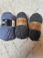 3 bollen Drops wol: Lima (donkergrijs) & Karisma (staalgrijs, Verzenden, Nieuw, Breien of Haken, Wol of Garen