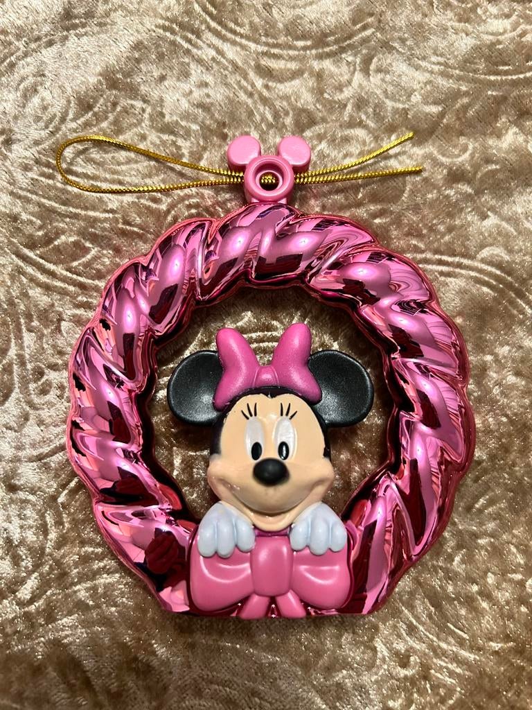 Minnie Mouse Disney Kerst Kransje/Ornament Roze, Verzamelen, Disney, Ophalen of Verzenden, Mickey Mouse, Nieuw, Beeldje of Figuurtje