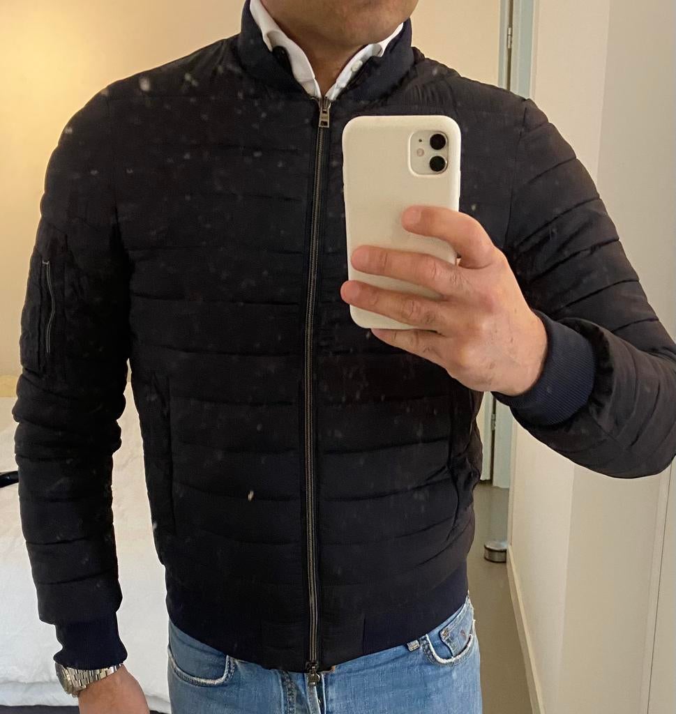 Herno heren bomberjack, Verzenden, Zo goed als nieuw, Maat 46 (S) of kleiner, Blauw