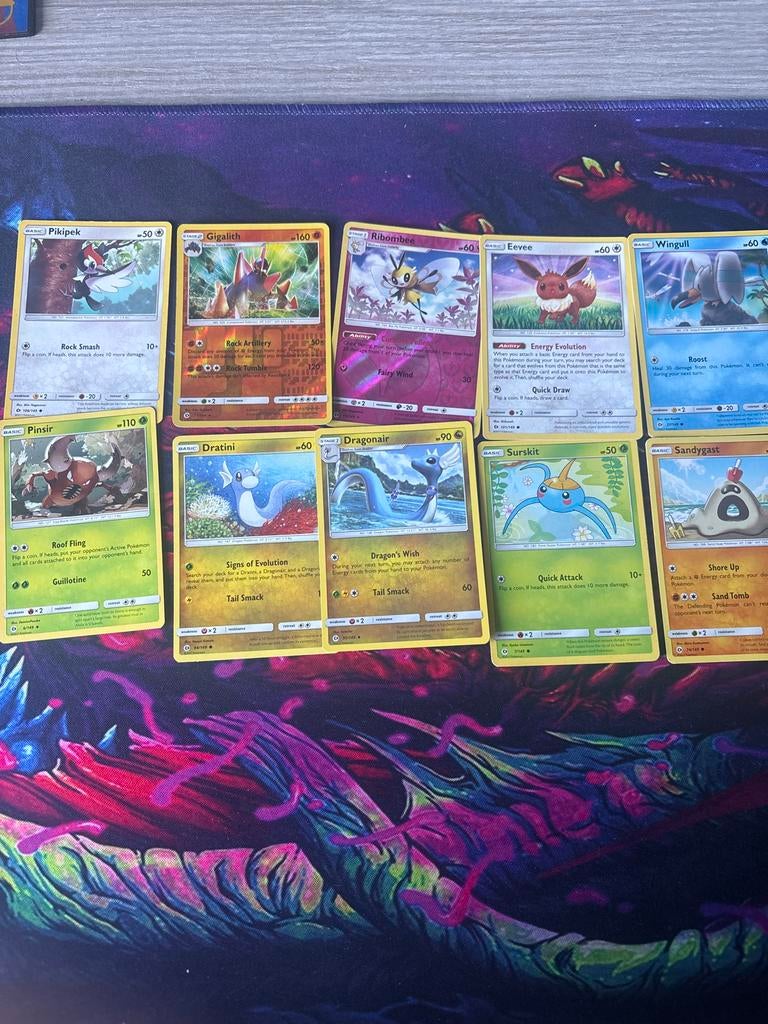 Pokémon Kaarten Set - 10 Verschillende Kaarten, Verzenden, Gebruikt, Meerdere kaarten