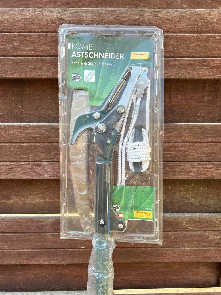 Kombi Astschaar en Zaag met Lange Stok - Florabest, Ophalen, Nieuw, 50 mm of meer, Telescopisch