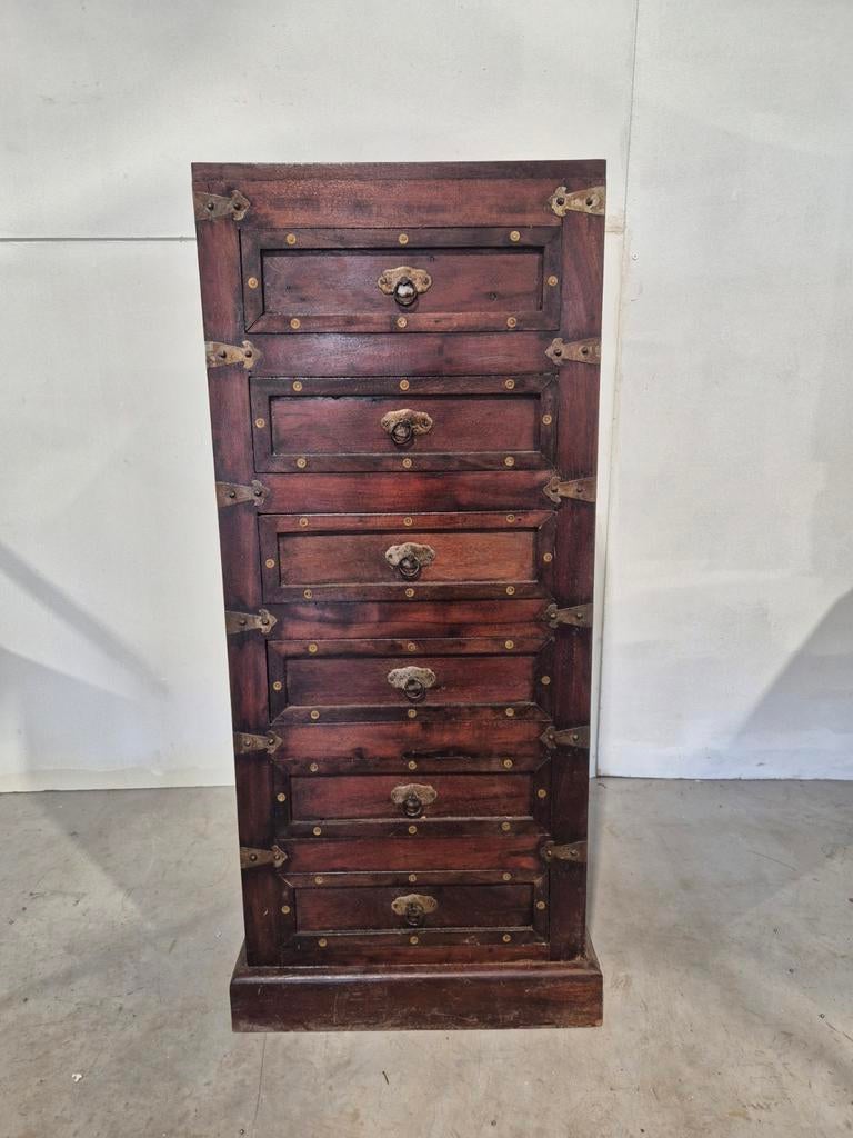 Robuuste campaign stijl lade kast vintage, Ophalen, Gebruikt, 5 laden of meer, Onbekend