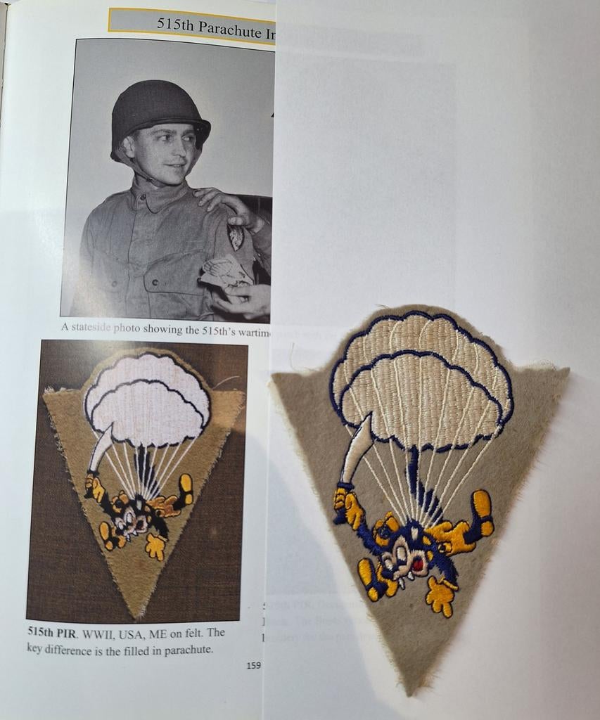 Ww2 515th Parachute Infantry Regiment embleem, Ophalen of Verzenden, Amerika, Embleem of Badge
