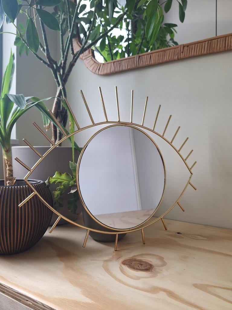 Gouden Oog Spiegel, Huis en Inrichting, Woonaccessoires | Spiegels, Minder dan 50 cm, Nieuw, Ophalen of Verzenden, Minder dan 100 cm
