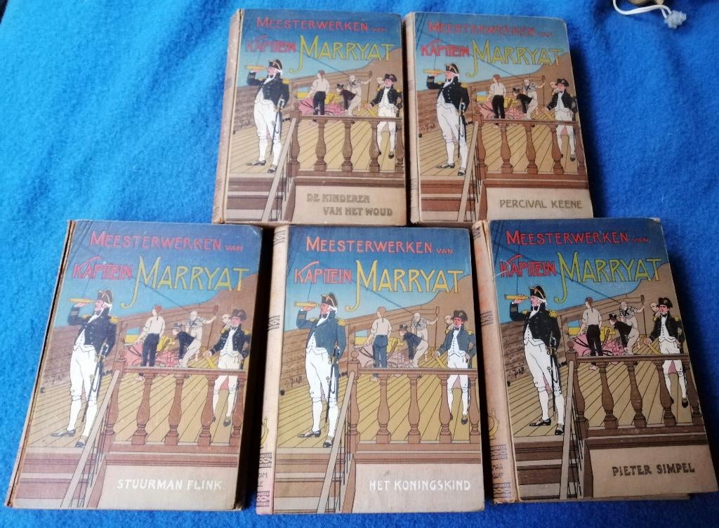 5 keer Meesterwerken van kapitein Marryat, Antiek en Kunst, Antiek | Boeken en Bijbels, Ophalen of Verzenden, Kapitein Marryat.