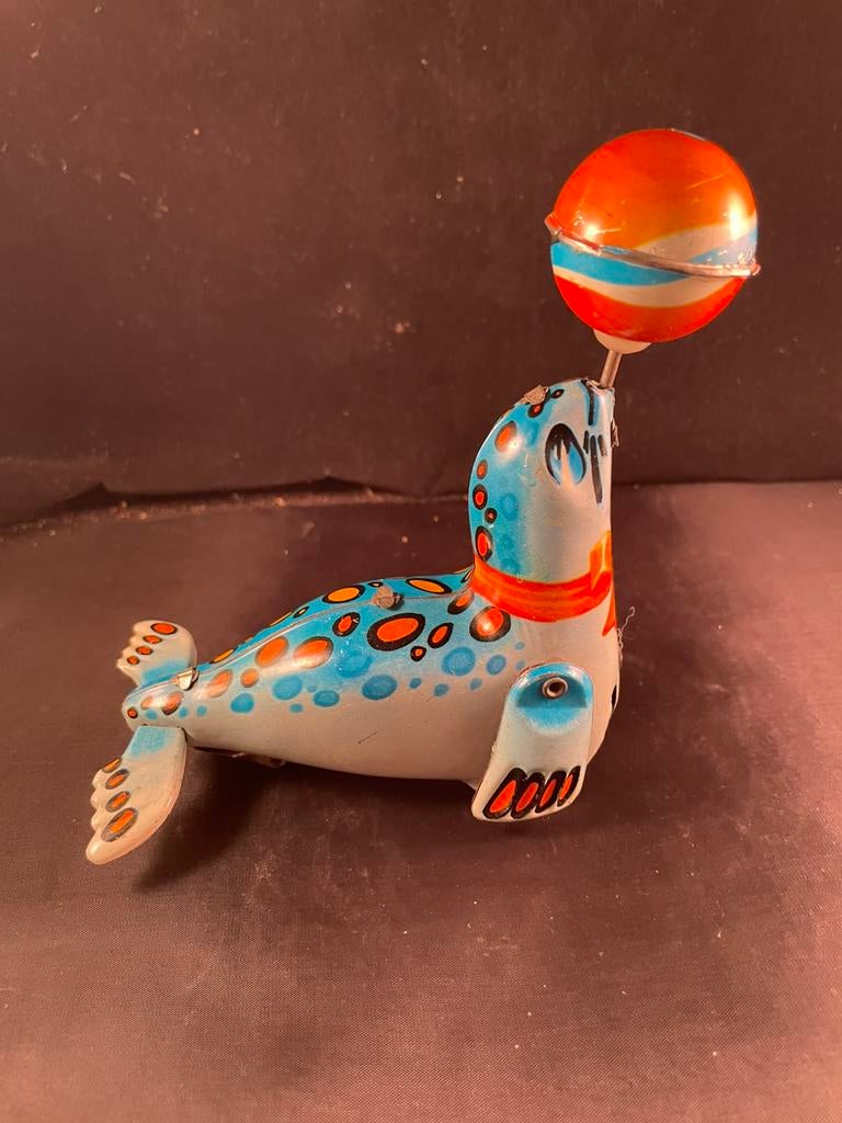 Blikken zeehond / oud speelgoed., Antiek en Kunst, Antiek | Speelgoed, Ophalen of Verzenden