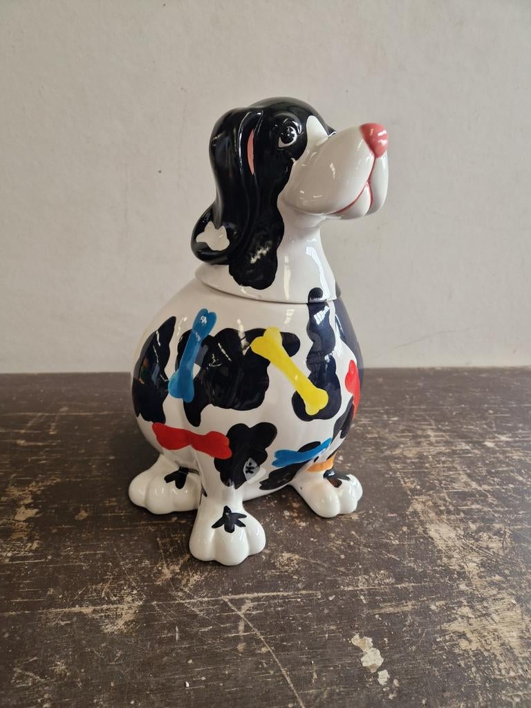 Vintage koekjestrommel keramiek, Keramiek, Overige typen, Ophalen of Verzenden, Zo goed als nieuw